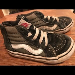 Kids black and grey hi top Vans